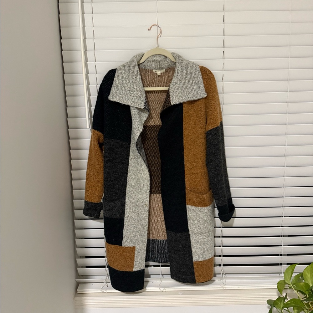 Max Studio Multicolor Open Front Cardigan - Picture 2 of 3